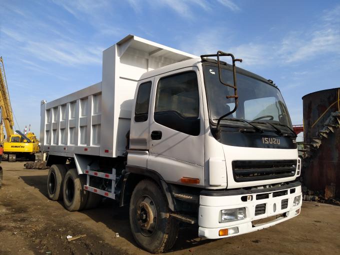 2 camions à benne basculante utilisés par axe, camion à benne basculante diesel de 375 puissances en chevaux avec la nouvelle batterie